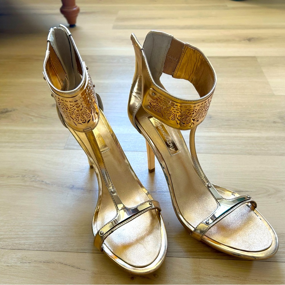BCBG Max Azria Gold Stilettos